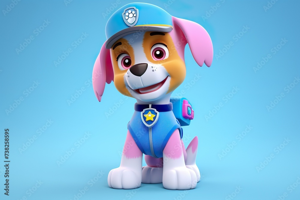 Obraz premium Cute dog posing isolated over beautiful isolated background AI Generated Dog in cute dressing Illustration Cheerful cute dog on white background dog in hero dress super hero dog