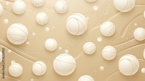Background with volleyballs in Cream color © Various Backgrounds