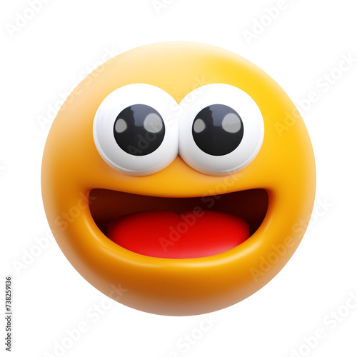 Laughing emoji 3d render icon illustration