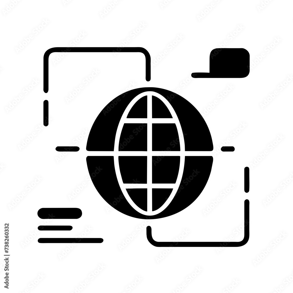 Globe icon symbolizing the world and earth, capturing the essence of global connectivity and unity Globe icon symbolizing the world and earth, capturing the essence of global connectivity and unity