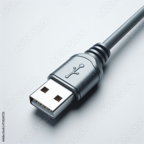 usb cable on white background 