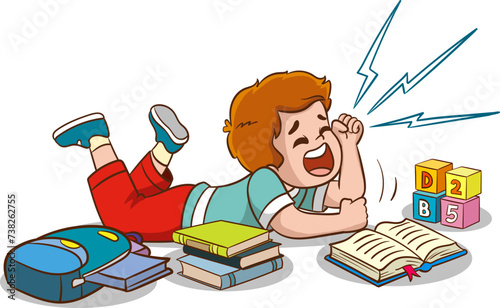 Uncontrollable children Character Anger.Extreme Emotions Erupt. cartoon vector