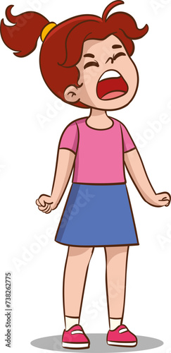 Uncontrollable children Character Anger.Extreme Emotions Erupt. cartoon vector