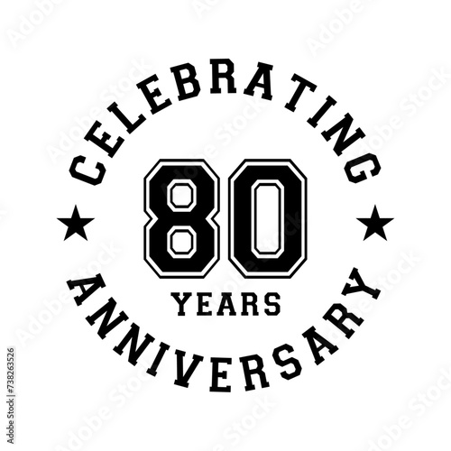 80 years anniversary celebration design template. 80th vector and illustration.