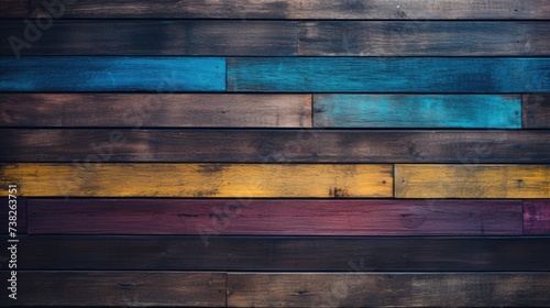 Colorful rich black background and texture of wooden boards