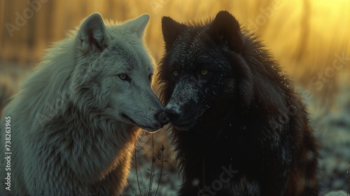 Golden Hour Companionship: The Unity of Wolves