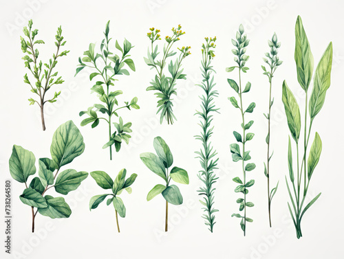 A Bunch of Plants on a White Surface