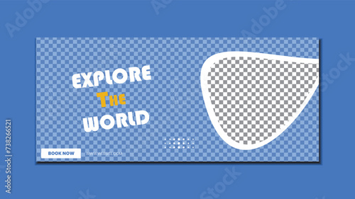 Travel vector social media cover template design