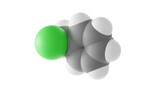 benzyl chloride molecule, reactive organochlorine compound, molecular structure, isolated 3d model van der Waals