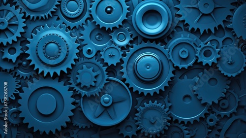 Gears Background in Arctic Blue color