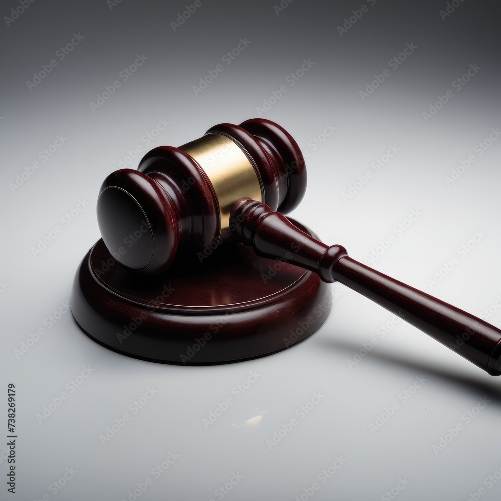 wooden law gavel on a simple background
