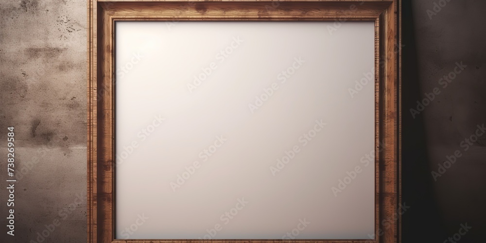 Fototapeta premium Rustic vintage retro old antique photo wooden frame mock up decoration scene