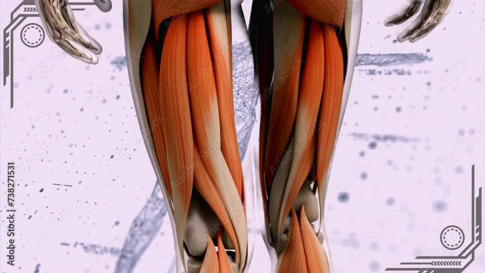 Muscular System upper body animation, with alpha. Camera rotation ...