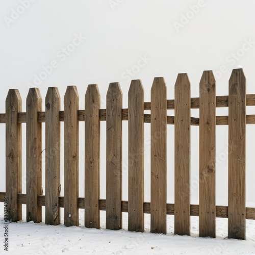 wooden fence on white 