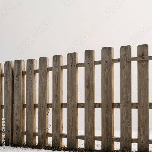wooden fence on white 