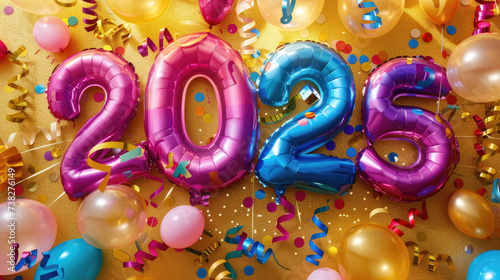 New Year's Eve celebration. Balloon decor in 2025.