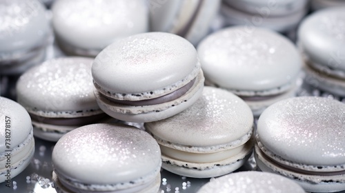 Silver Background with macarons