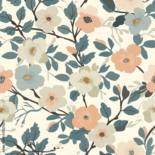Wallpaper Mural seamless floral pattern Torontodigital.ca