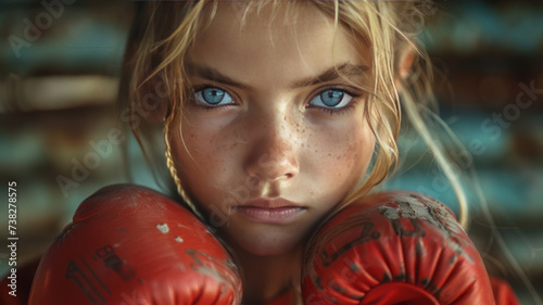 girl trained in boxing,generative ai