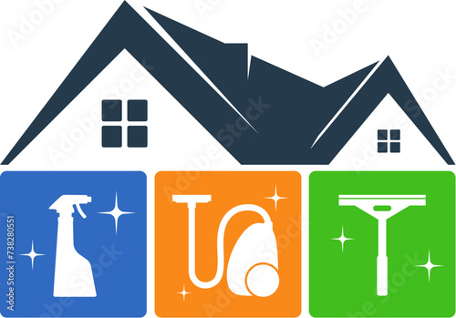 Cleaning and cleaning in the house symbol for business
