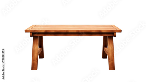 Wooden table isolated on transparent background.