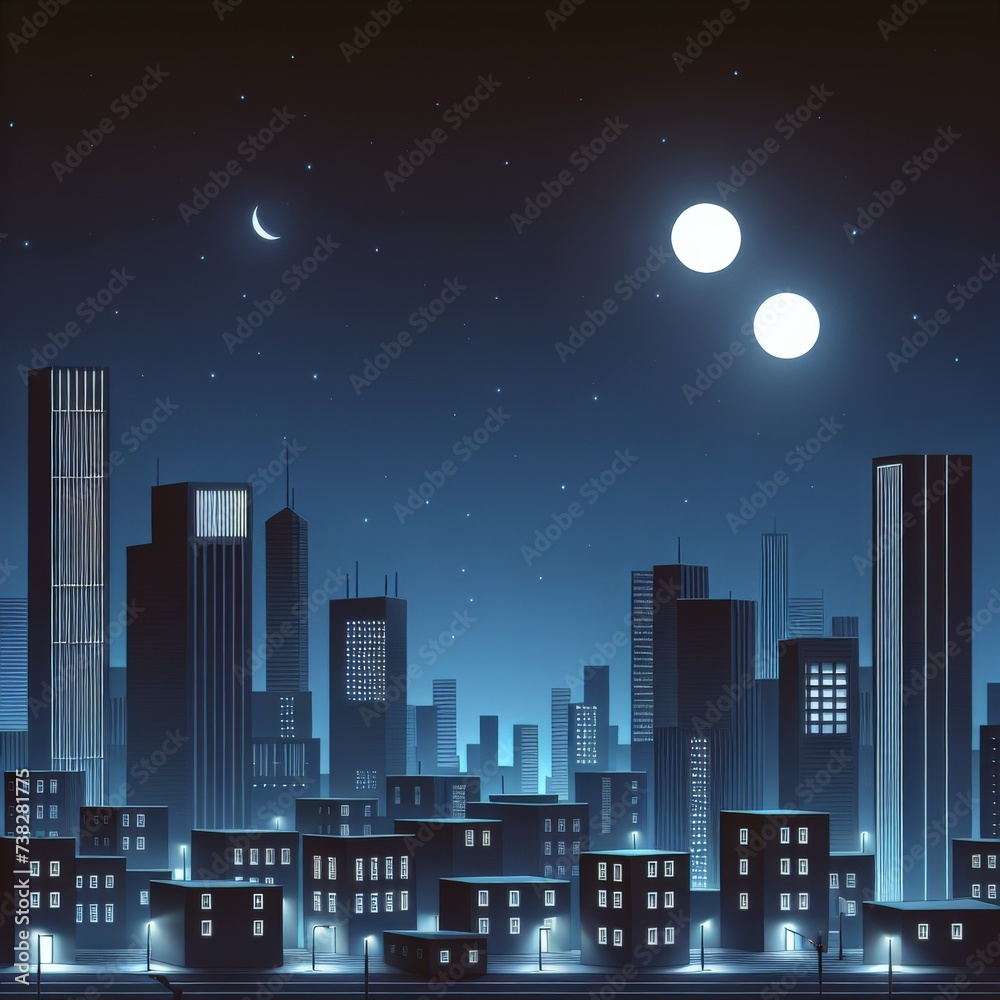 minimalist, cityscape, night, tranquil, urban, serenity, architectural, outdoors, sky, no people, moon, dusk, full moon, into urban