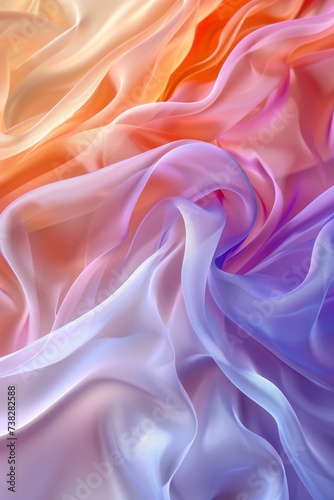 Mesmerizing display of colorful, flowing fabric waves.