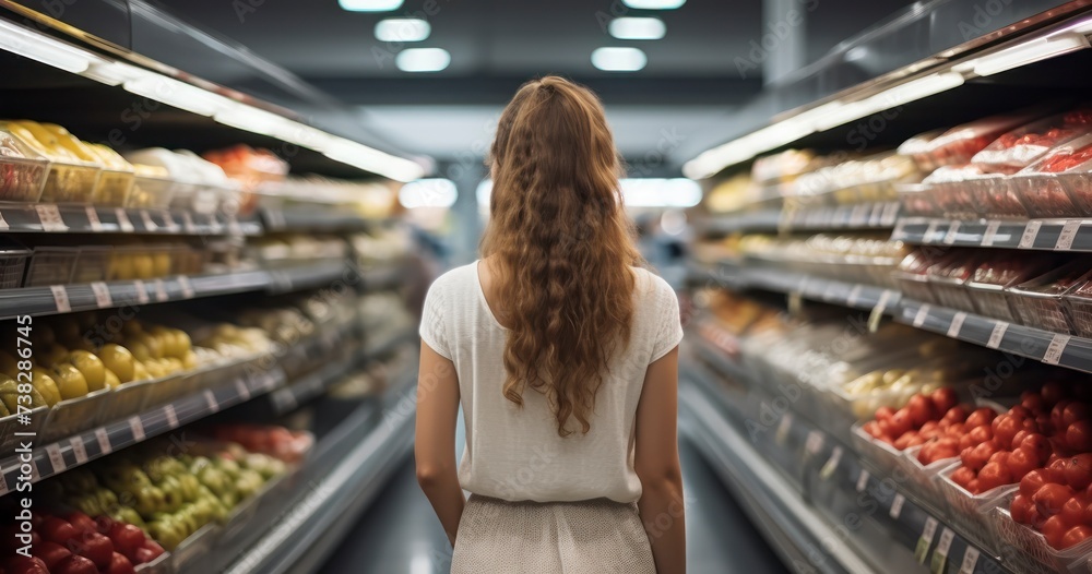 Women Shopping for Groceries in the Supermarket. Savvy Shopping