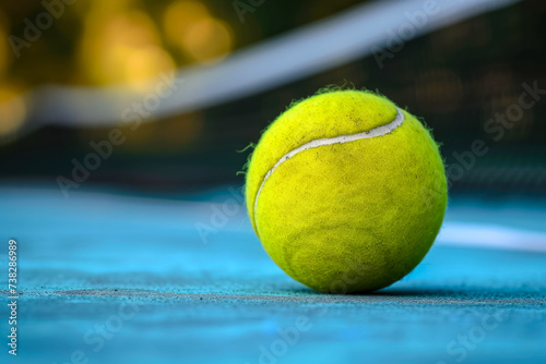 tennis ball with a yellow color and a round shape and a sport overlay on the hit © Formoney