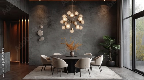 Integrate statement lighting fixtures, like a Sputnik chandelier or pendant lights with a mid-century flair