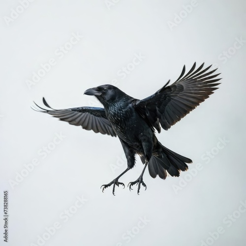 raven on a white background 
