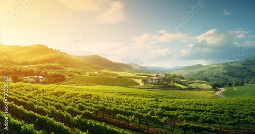 The Timeless Landscape of a Vineyard, Framing Nature's Beauty in Every Row