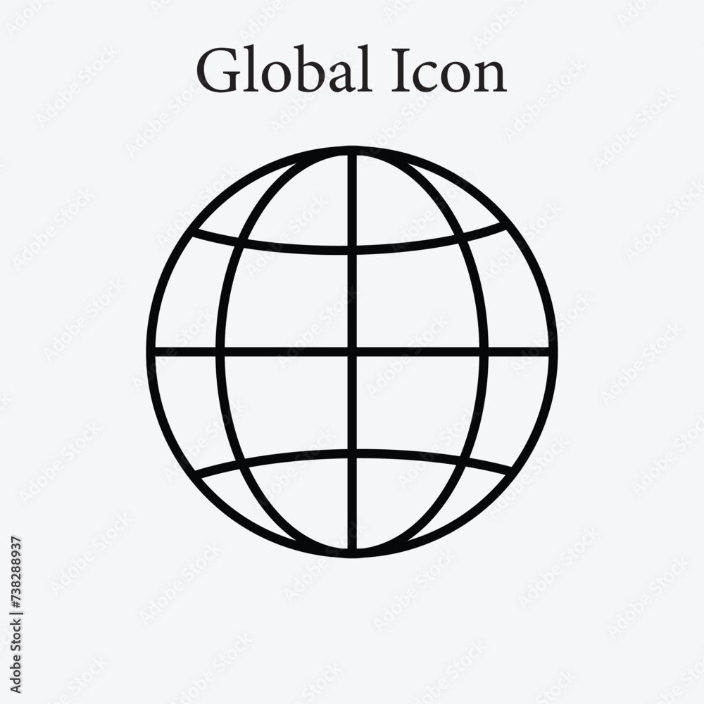 Global icon template. Vector illustration. Eps file 362.