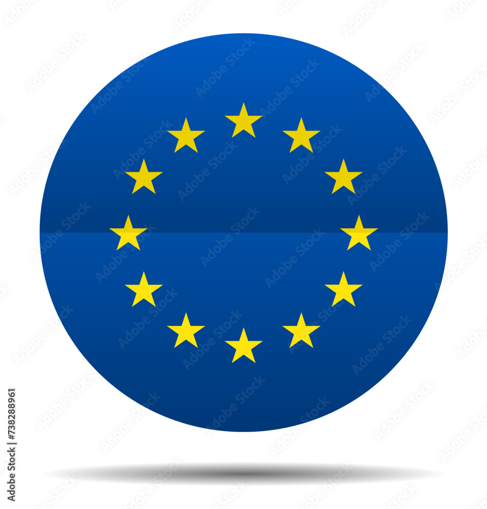 Flag European Union shape circle Flag European Union shape circle