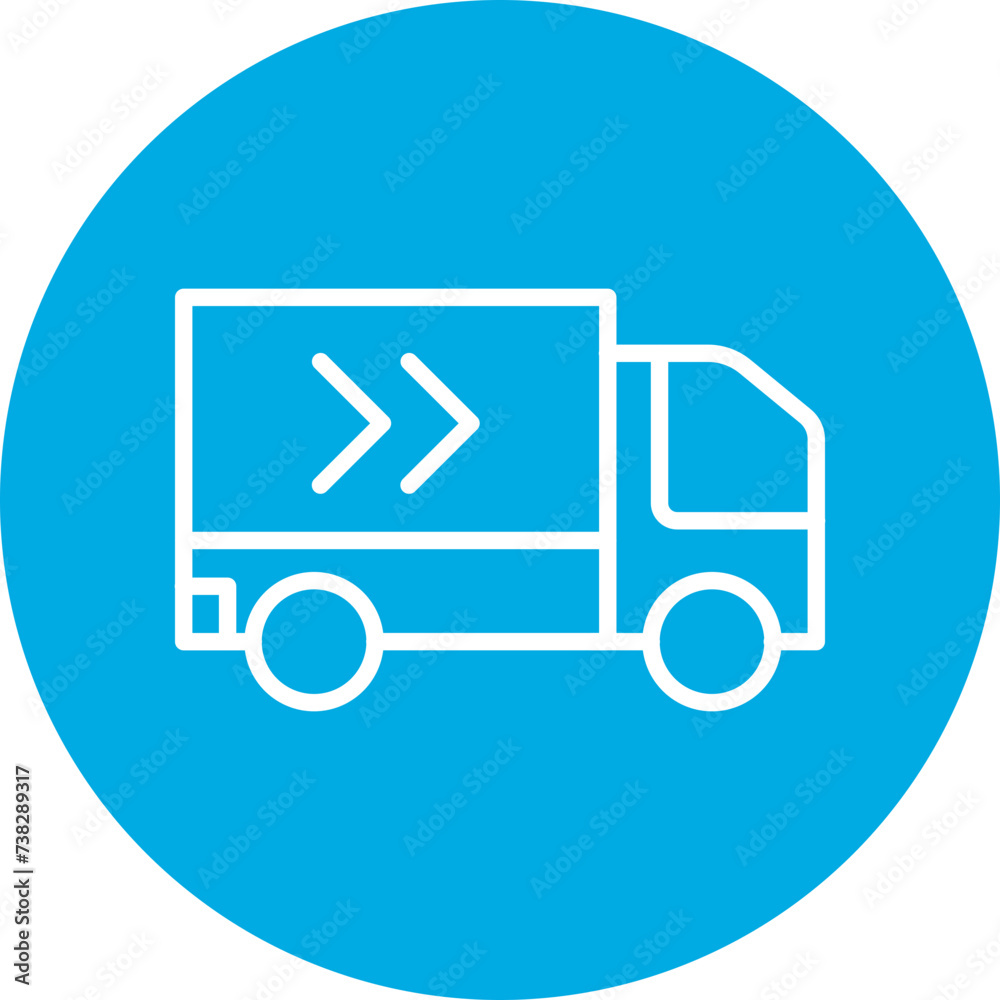 Shipping Truck Line Circle Icon Shipping Truck Line Circle Icon