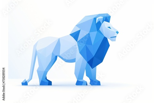 Radiant leo zodiac sign glowing in blue, isolated on a white background in a modern vector style