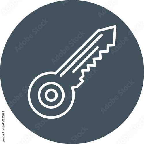 Key Line Circle Icon