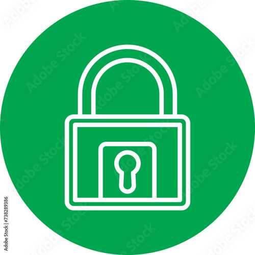 Padlock Line Circle Icon