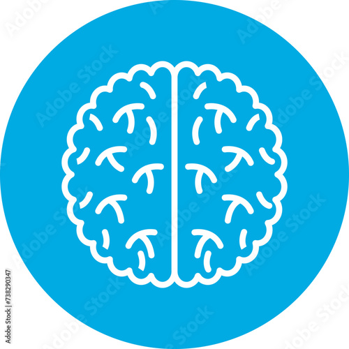Brain Line Circle Icon