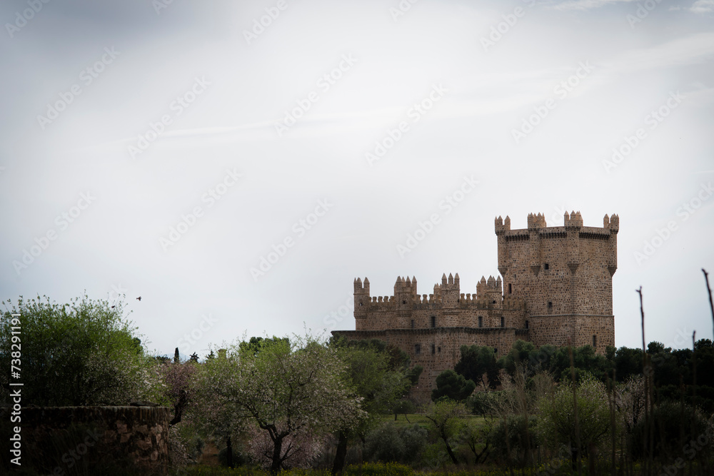 Old castle from the 15th century in the small town of Guadamur, Spain
