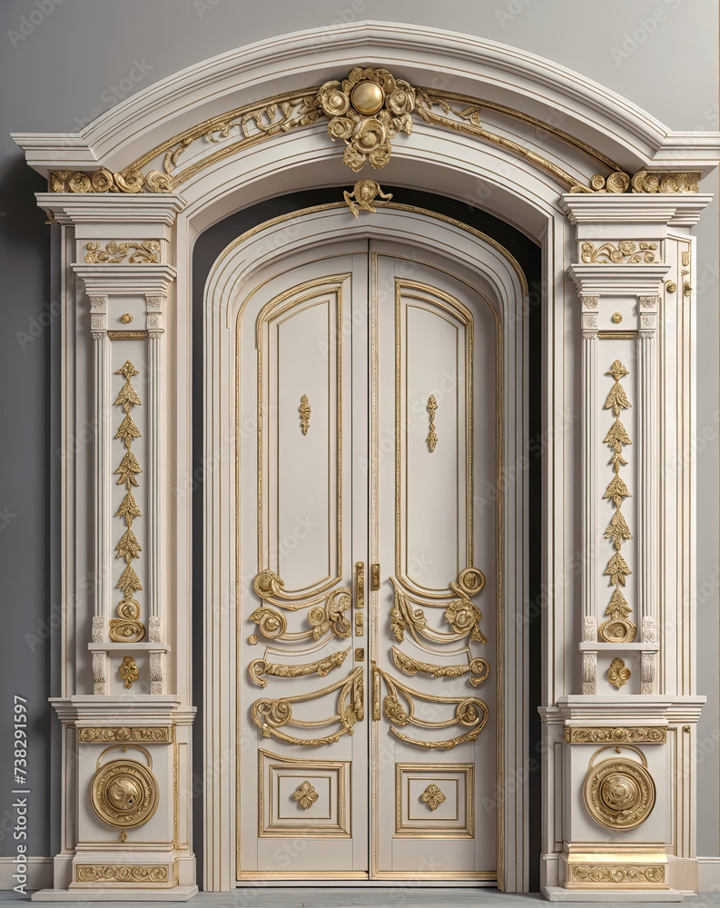 Large decorative wooden doors