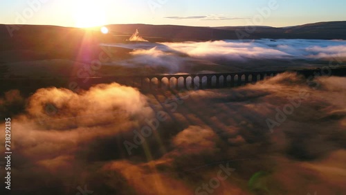 Aerial of The Ribblehead Viaduct at Dawn North Yorkshire
Settle, England, United Kingdom