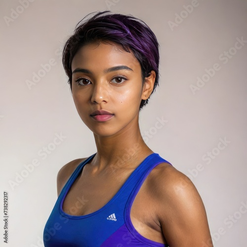 portrait of a woman with fitness sporty clothes 