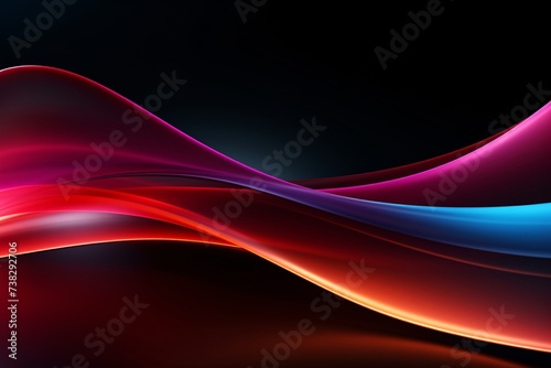 Surrealism background with multicolor and white curve line neon effect © eranda