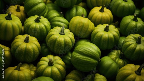 The background of many pumpkins is in Lime Green color. © Various Backgrounds