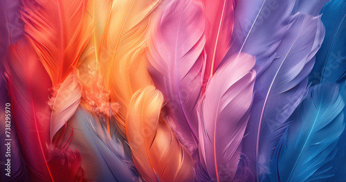 Abstract background of colorful feathers