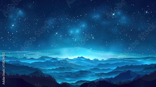 Beautiful background of night starry dark blue sky © olegganko