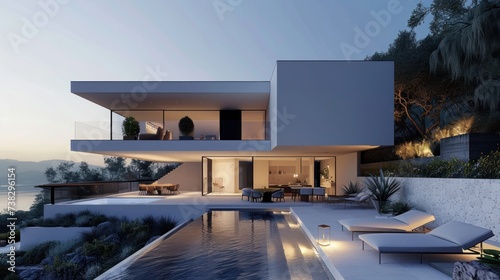 Beautiful modern villa in minimalist style