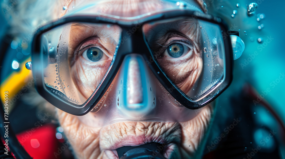 senior Woman scuba diver