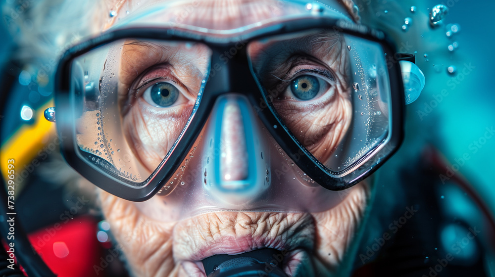 senior Woman scuba diver senior Woman scuba diver